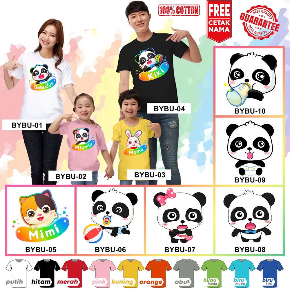 [FREE NAMA!!] Baju Kaos ANAK DAN DEWASA BABYBUS BABY BUS BANYAK MOTIF