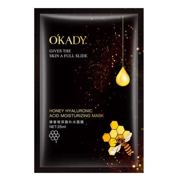 OKADY HONEY HYALURONIC ACID MOISTURIZING MASK MASKER WAJAH WANITA KOREA FACIAL SHEET MASK