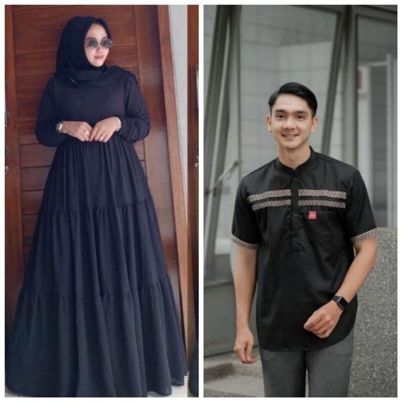 Gamis Couple Sarimbit Suami Istri Termurah Terbaru Pasangan Muslim Prita maxi Dress