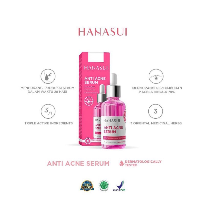 [ORI] Serum Anti Jerawat Mencegah Iritasi Wajah Kemerahan &amp; Tidak Menimbulkan Komedo - Hanasui Anti Acne