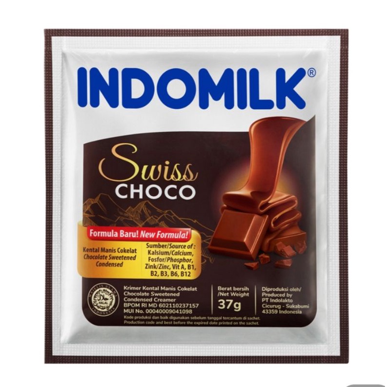 Jual indomilk krimer kental manis Swiss choco 6 x 37 g Shopee Indonesia