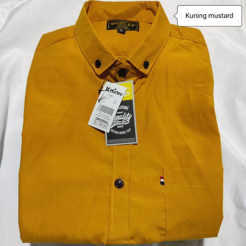 Kemeja Polos Kuning Mustard