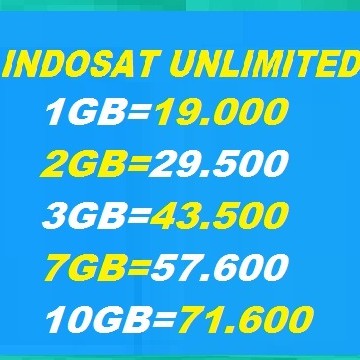 paket data indosat unlimited-freedom u 1GB 2GB 3GB 7GB ...