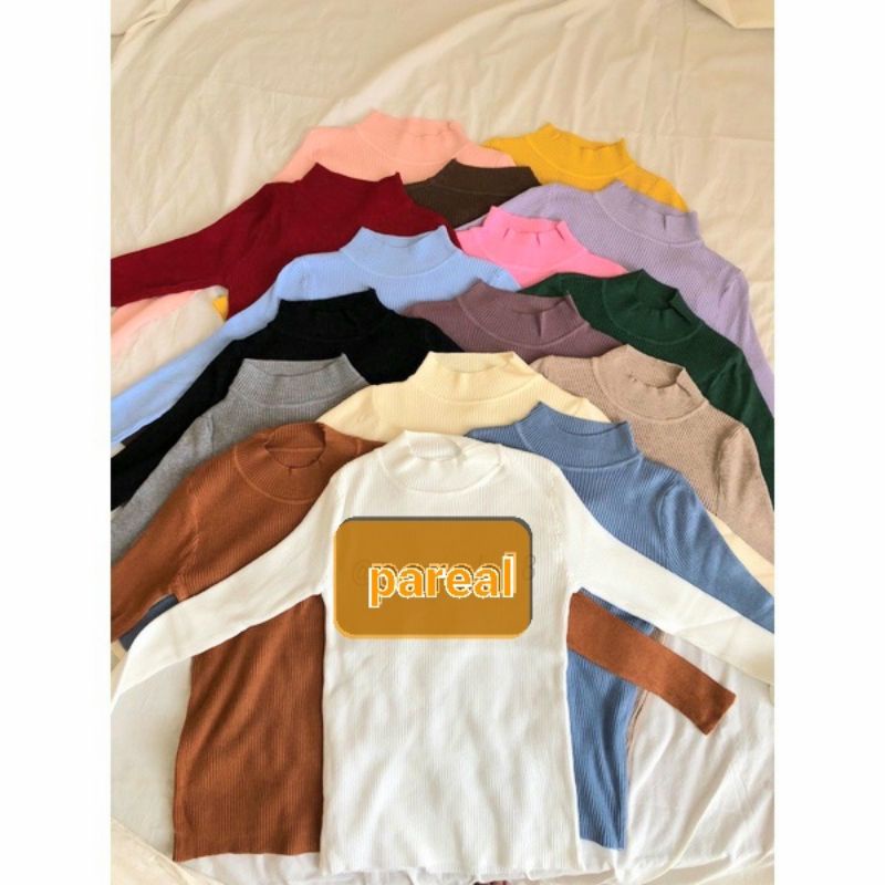 TURTLENECK RAJUT MANSET PANJANG||BAJU RAJUT POLOS PREMIUM