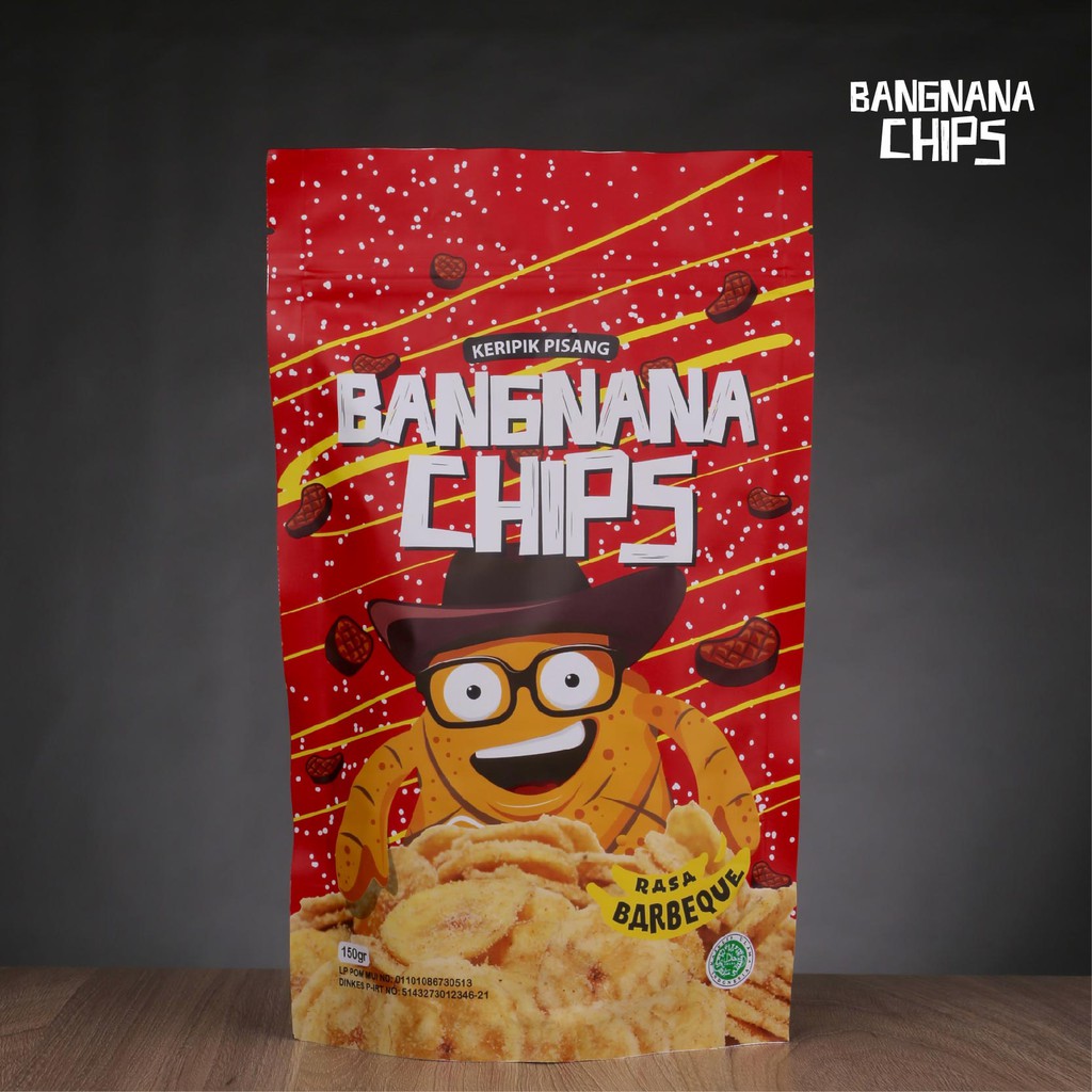 

Cemilan Gurih olahan Pisang / Keripik Pisang Rasa Barbeque - Bangnana Chips BBQ