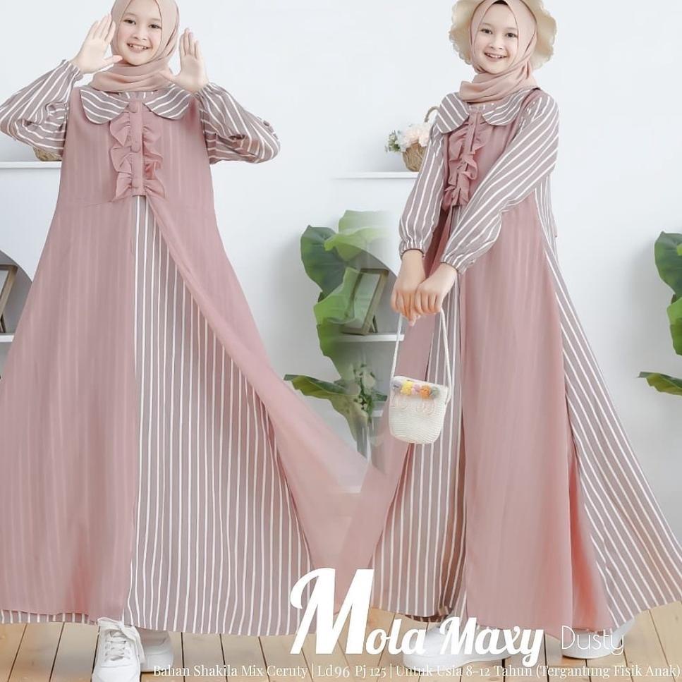 [PRODUK EF7M9] Mola Maxy Gamis Anak Remaja Tanggung Premium Bahan Shakilla IMPORT CEK
