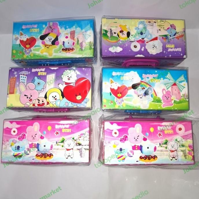 

------] tempat pensil dus susun 3 motip bt21, motip 3D