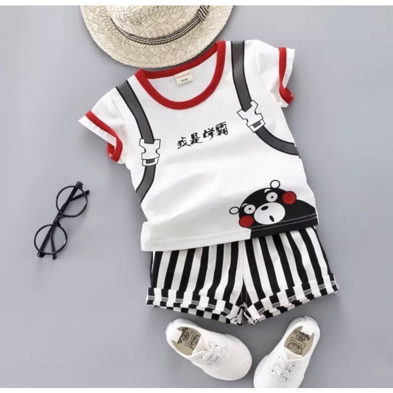 SETELAN BAJU DAN CELANA ANAK MOTIF PANDA SALUR 1-5 TAHUN