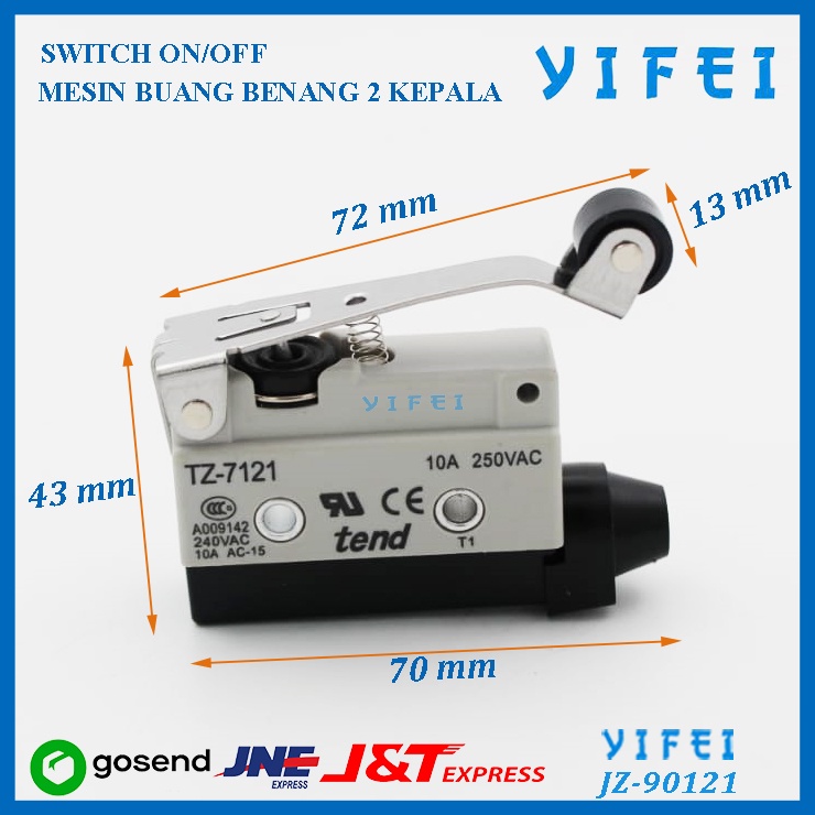 SWITCH ON/OFF MESIN BUANG BENANG 2 KEPALA YIFEI-90121