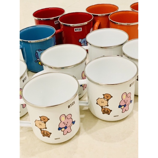 mug enamel bt21 milklife anti pecah bagus ori baru aneka warna murah