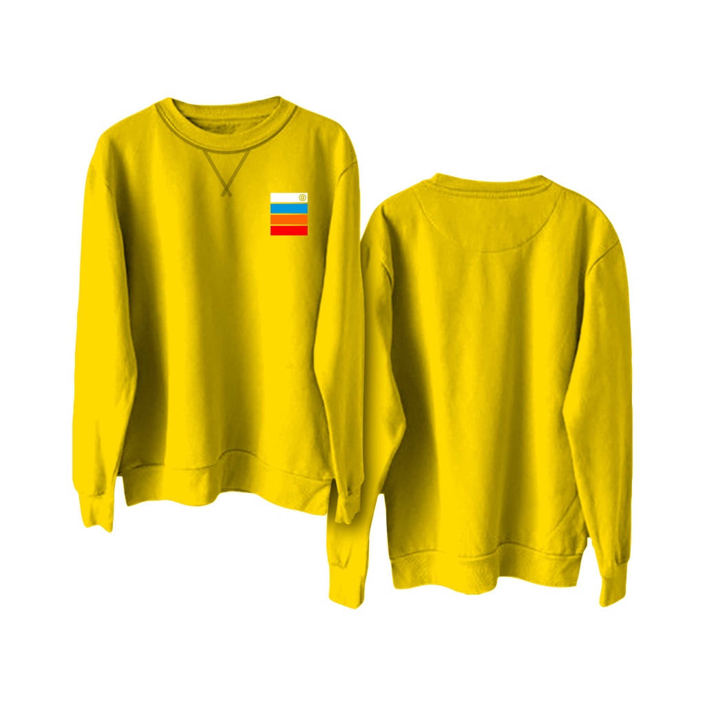 BRIGO Basic Sweatshirt  four square II Sweater Crewneck BRIGO four square Sablon DTF Fleece Cotton M-XXL (Pria &amp; Wanita) Free stiker&amp;Gantungan Kunci