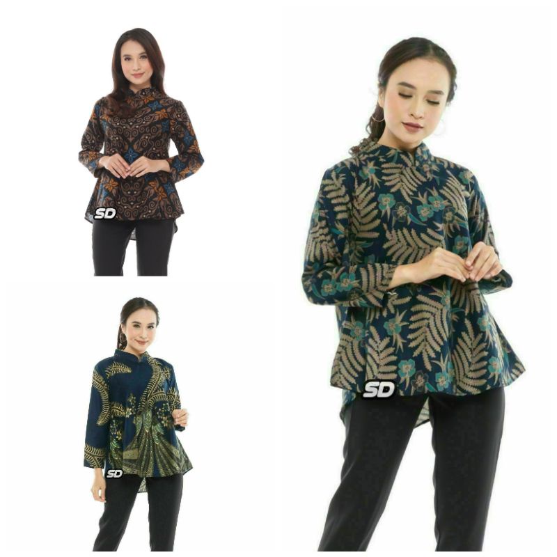 BAJU BATIK WANITA MODERN MONALISA GENES M,L,XL asli PEKALONGAN