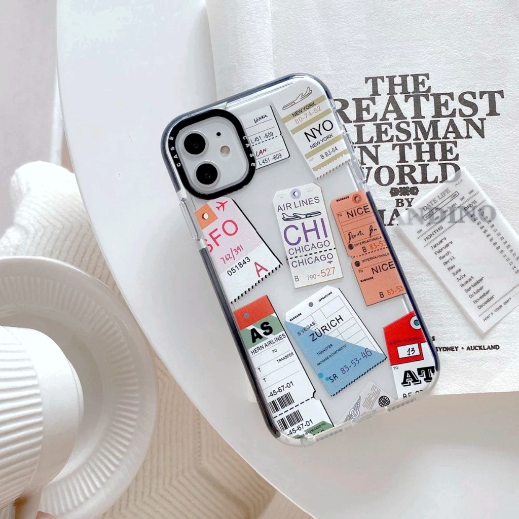 Casing Xiaomi Redmi 10 10 Prime Note 10 Note 10S Note 10 5G Note 10 Pro Note 11 Note 11S Note 11 Pro 4G 5G Poco M3 Pro 5G Liquid Case Flight Ticket Silicon Transparan Premium With pelindung kamera