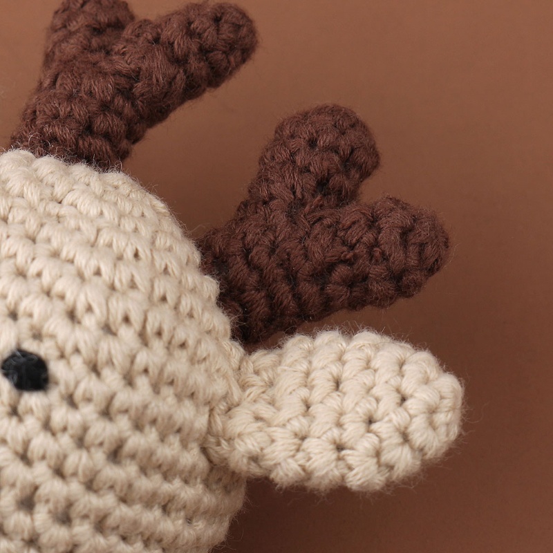 Mary Mainan Rattle Teether Bentuk Rusa Bahan Kayu Untuk Bayi
