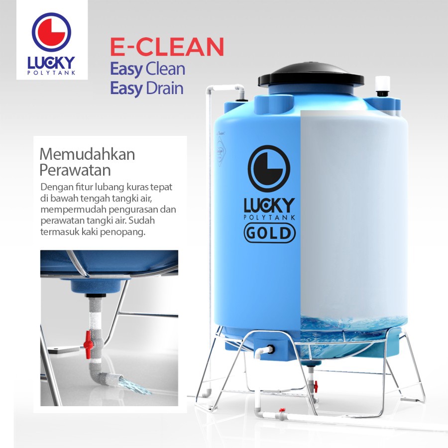 Tangki Kuras LUCKY POLYTANK E-Clean LPEC - Tangki Air - Toren Air - Tandon Air