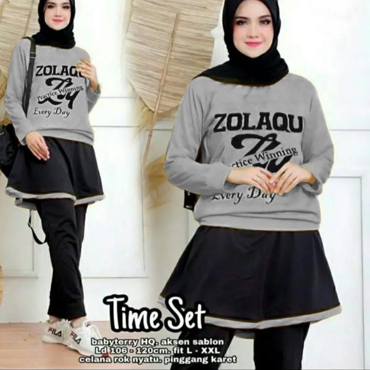 Dijamin Miring harga.. (COD) Terlaris Time set ROCEL (ROKCELANA) babyterry premium setelan olahraga 