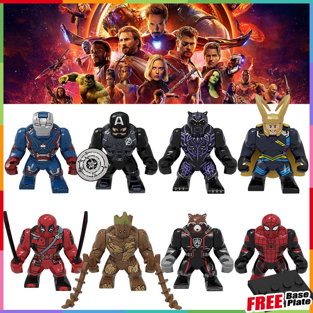 Action Figures Minifigures Iron Patriot Captain America Loki Deadpool Groot Marvel PG8260