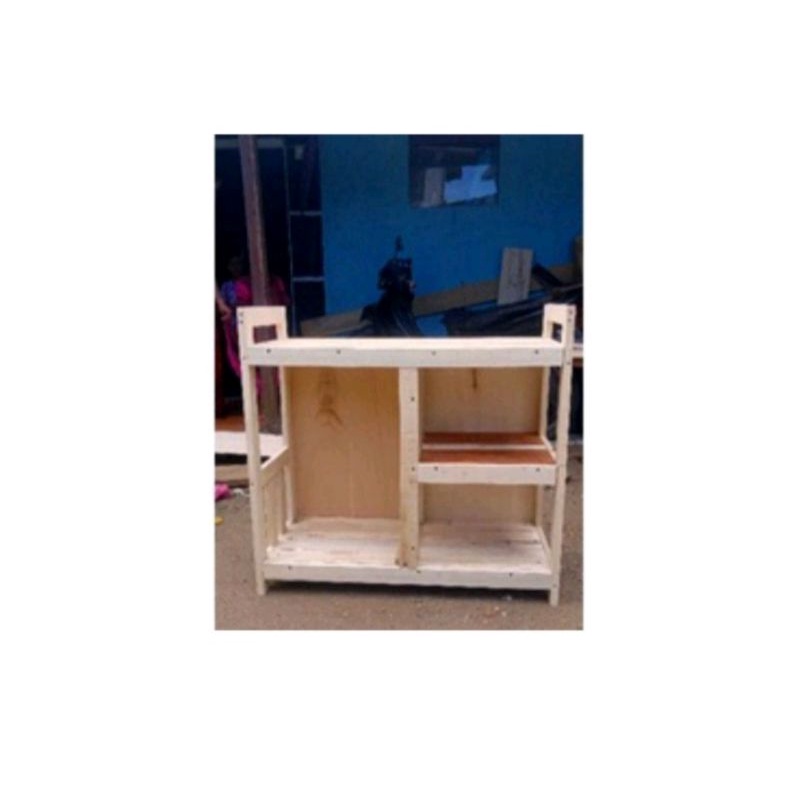 Meja kompor gas kayu 2 tungku | Meja dapur serbaguna | Meja kayu