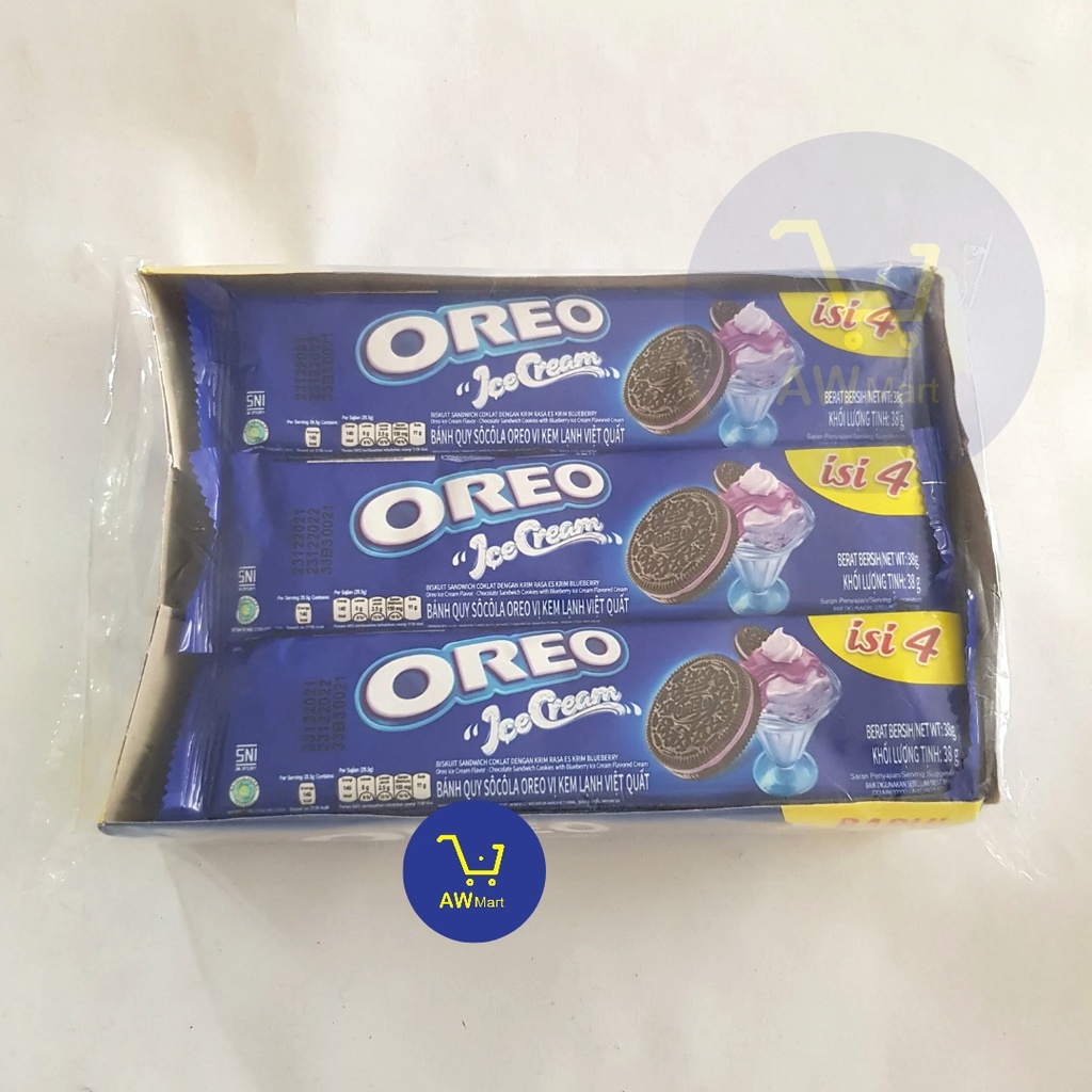 OREO ECER 2000 PER BOX 12 X 38GR (456GR) - ORIGINAL/STRAWBERRY/CHOCOLATE/ICE CREAM