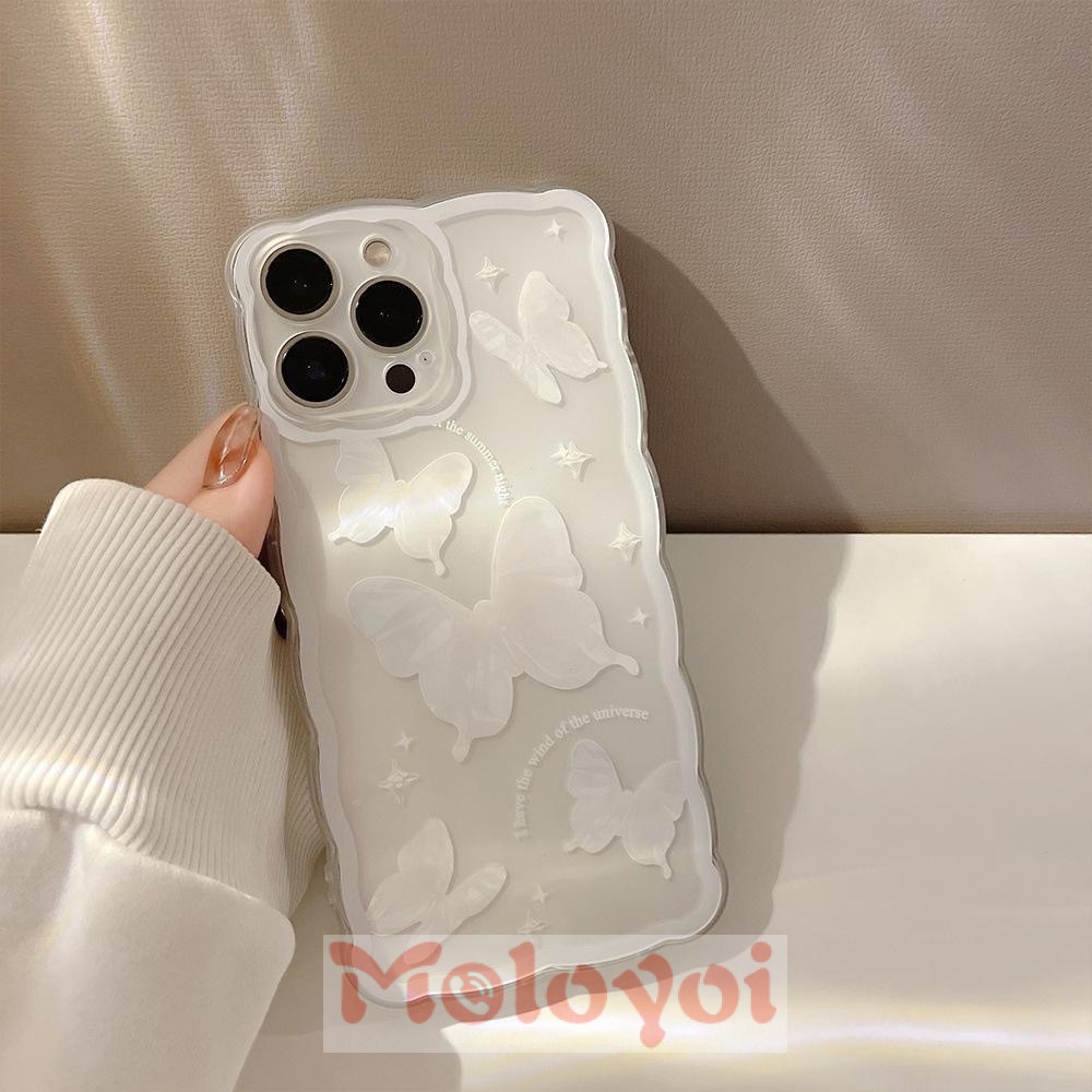 Soft Case Transparan Motif Bunga Kupu-Kupu Untuk iPhone 11 12 13 Pro Max XR 7Plus 8Plus X XS Max 7 8 SE 2020 6 6S Plus Butterfly