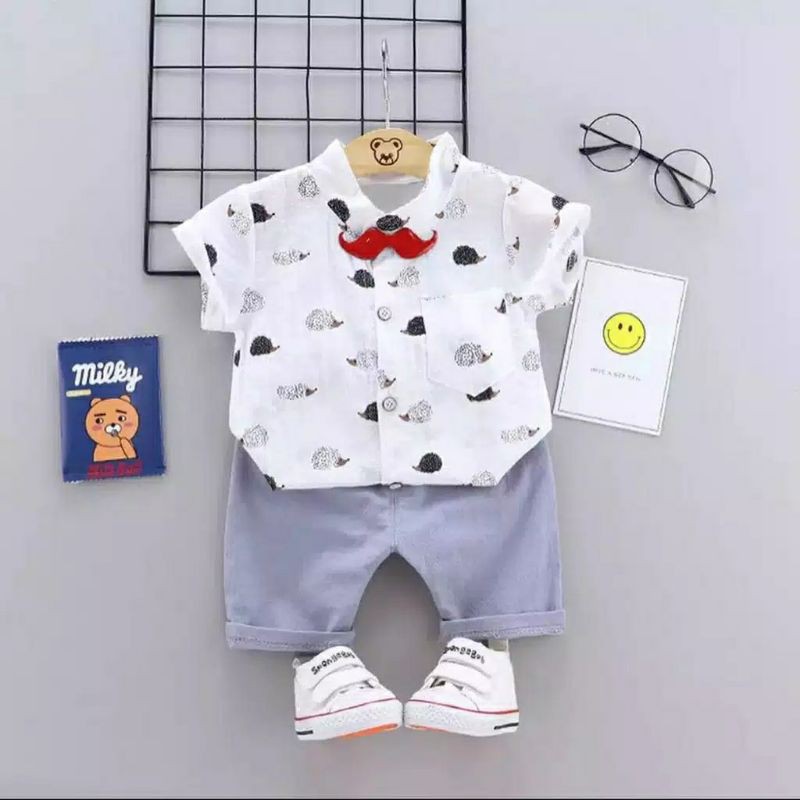 [AS] Setelan baju anak bayi motif Hedhehog