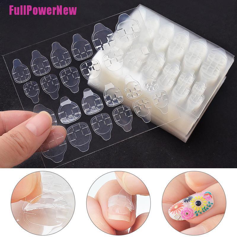 (Full) 10 Lembar / 240pcs Stiker Kuku Palsu Dua Sisi Untuk Nail Art Diy