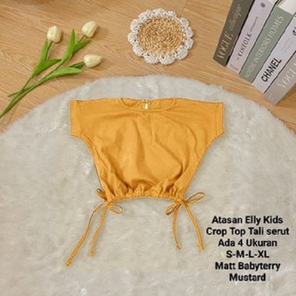 Crop Top Anak Perempuan Tali Serut Kiri dan Kanan/Atasan Elly Kids 1-5 Tahun Matt Babyterry