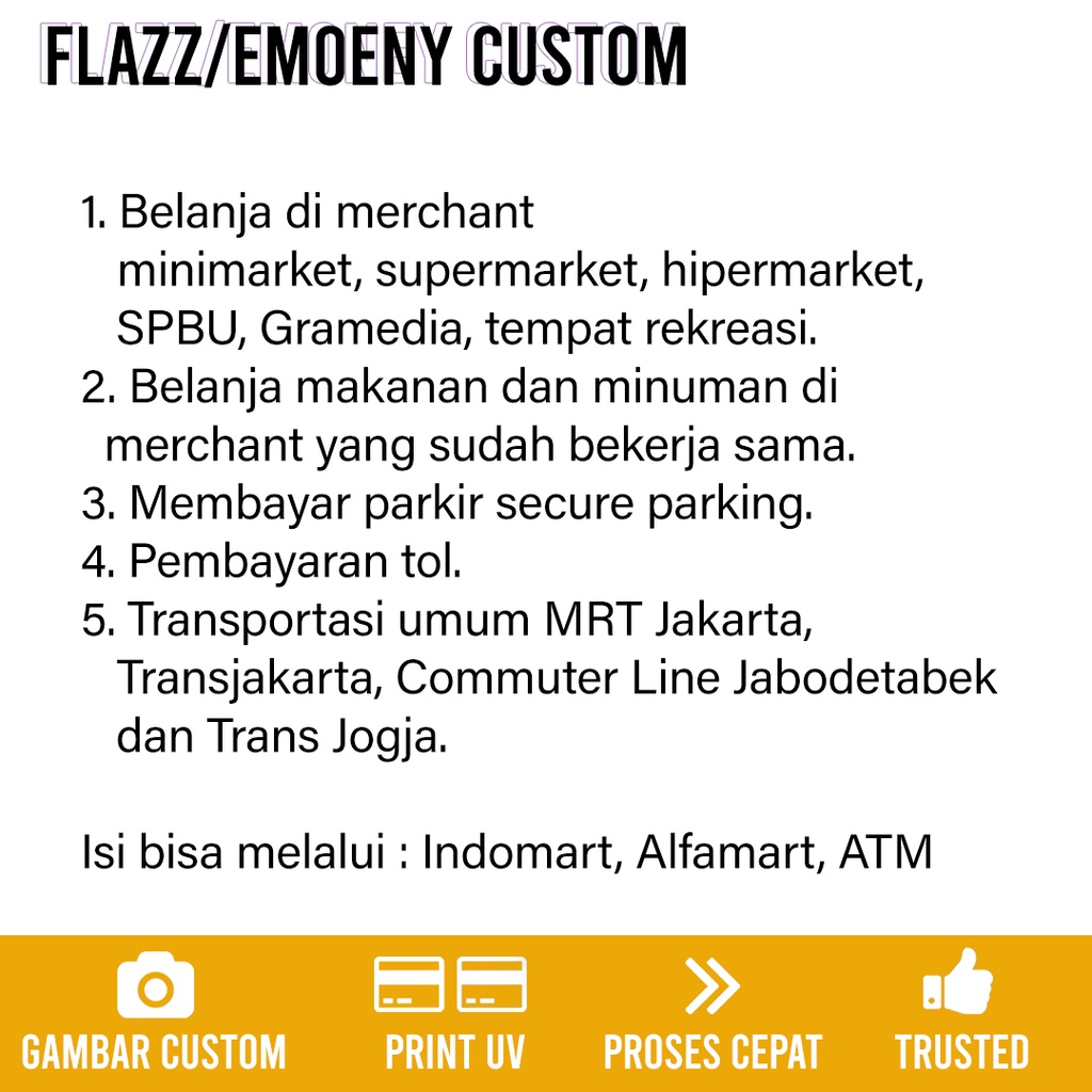 [PROSES KILAT] EMONEY CUSTOM FOTO, E-MONEY PAKAI FOTO - DESIGN GRATIS