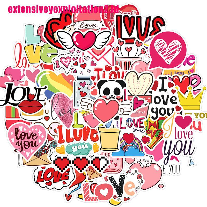 &lt; E2id &amp; &gt; 50PCS Stiker Hati Pink Vintage Untuk Laptop