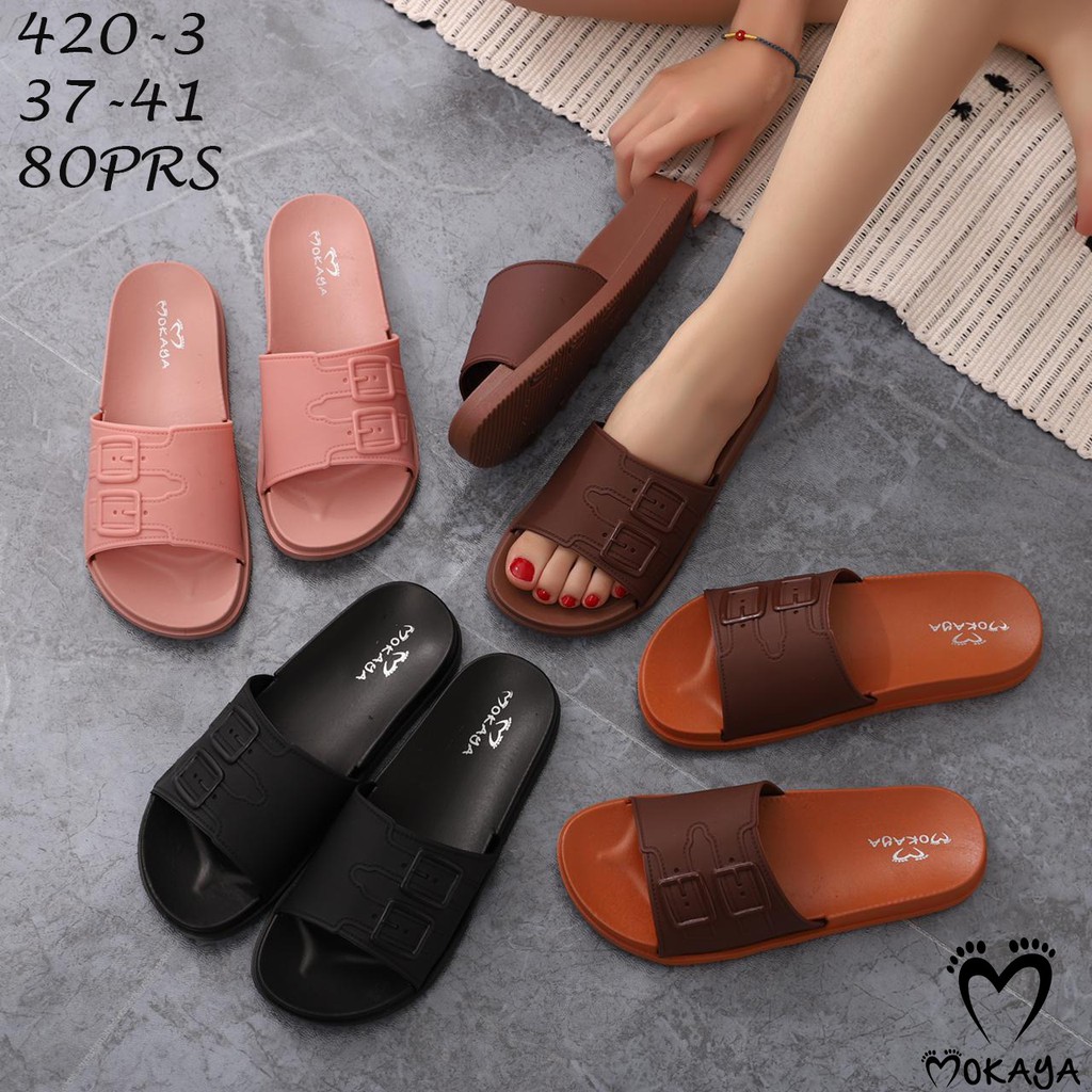 Sandal Slop Gesper 420-1 Tebal 3cm BEST SELLER Import Mokaya