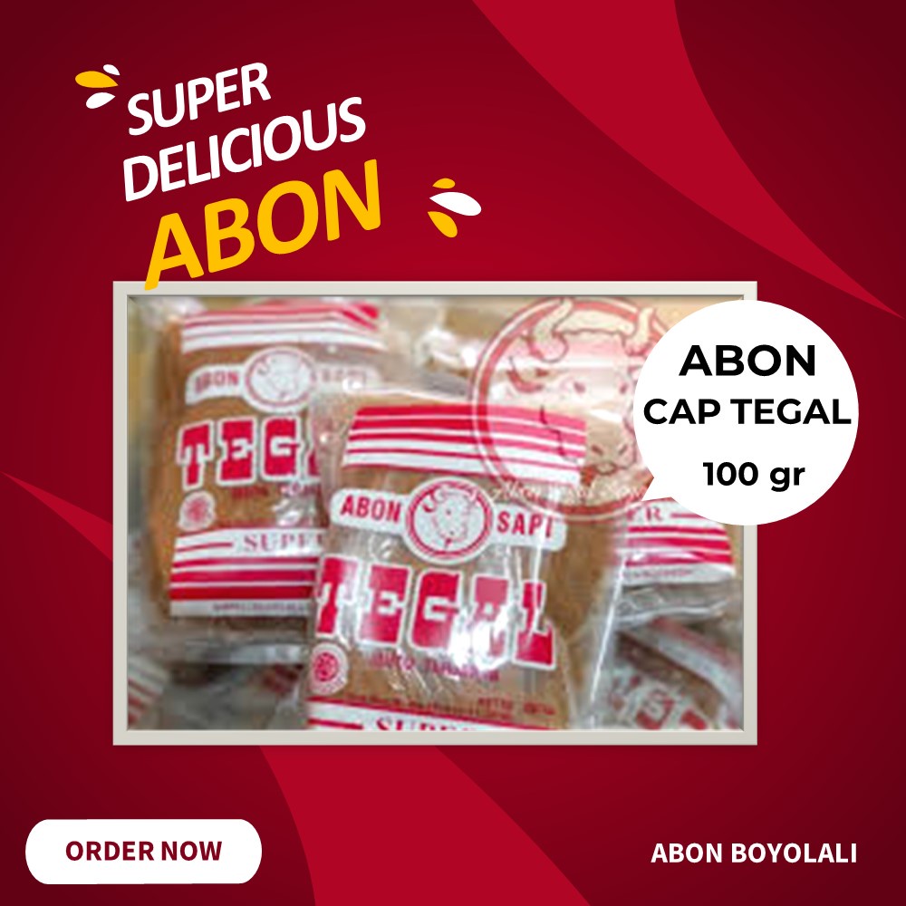 

Abon Sapi Asli Cap Tegal kemasan 100gram Boyolali Ampel Lebih Enak dari Ratu