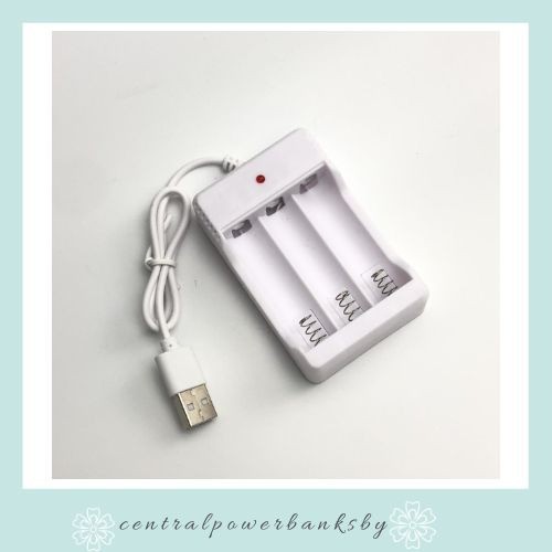 PUTIH CHARGER DESTOP BATERAI AAA DAN AA WARNA PUTIH USB