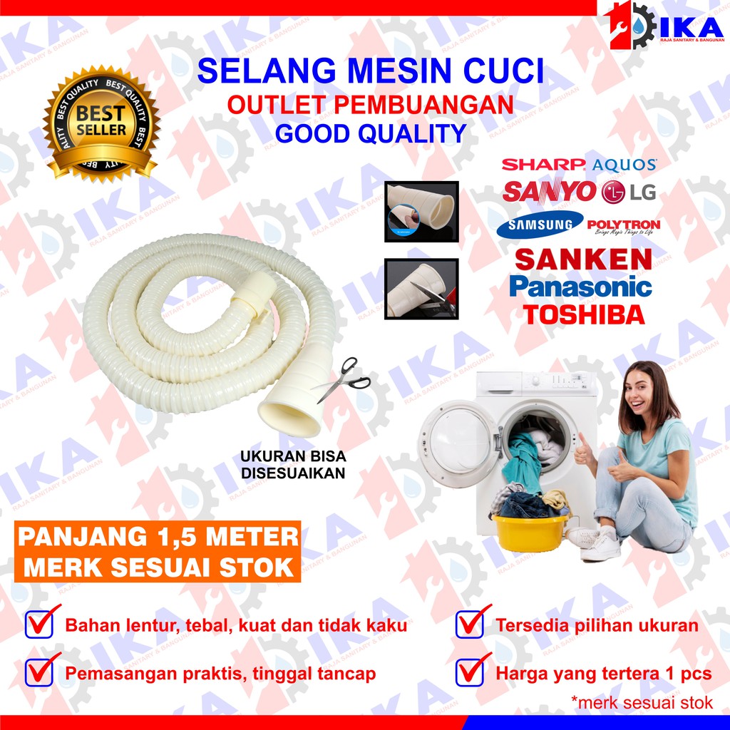 SELANG INLET MESIN CUCI MULTI / SELANG AIR MASUK MESIN CUCI 1 Tabung Top Loading Washing Macine Hose Universal Segala Merk