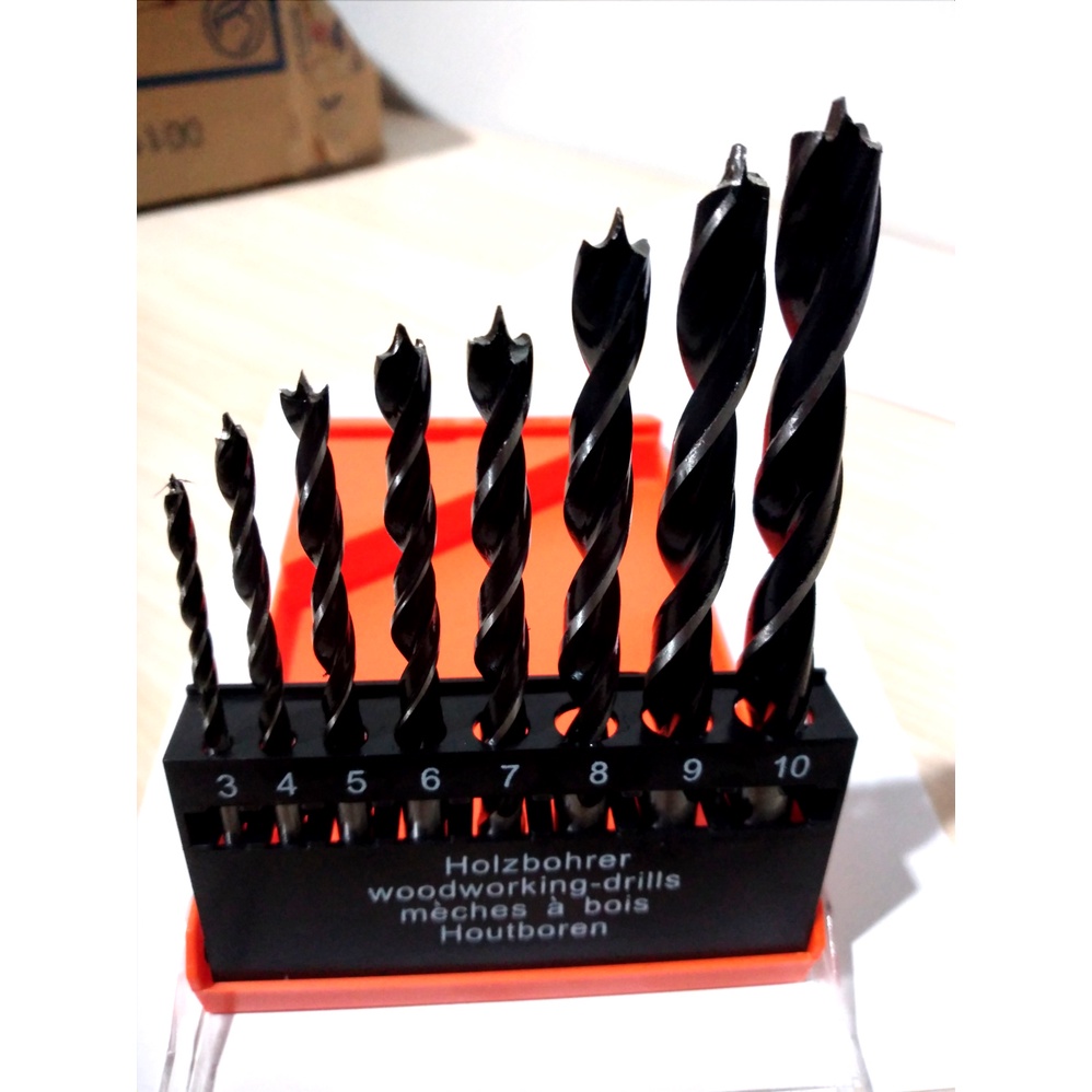 TERMURAH!!FLOURISH MATA BOR KAYU SET 8PCS 3 -10MM AUGER BIT FLOURISH Mata Bor Kayu set 8PCS 3 -10MM