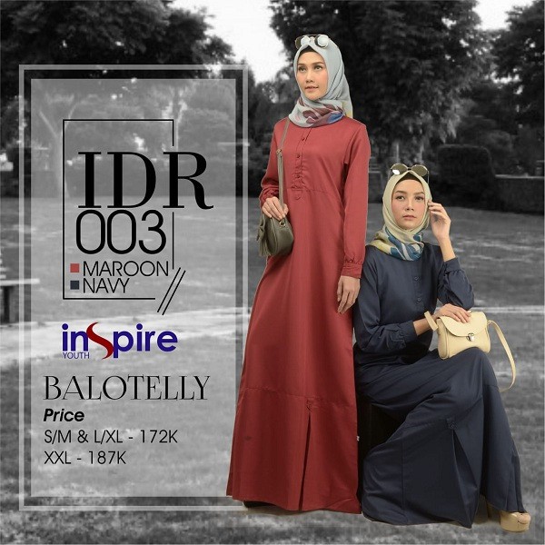 INSPIRE DRESS IDR 03 BALOTELLI FASHION MUSLIMAH GAMIS REMAJA ANAK KULIAH PONDOK SERAGAM PENGAJIAN