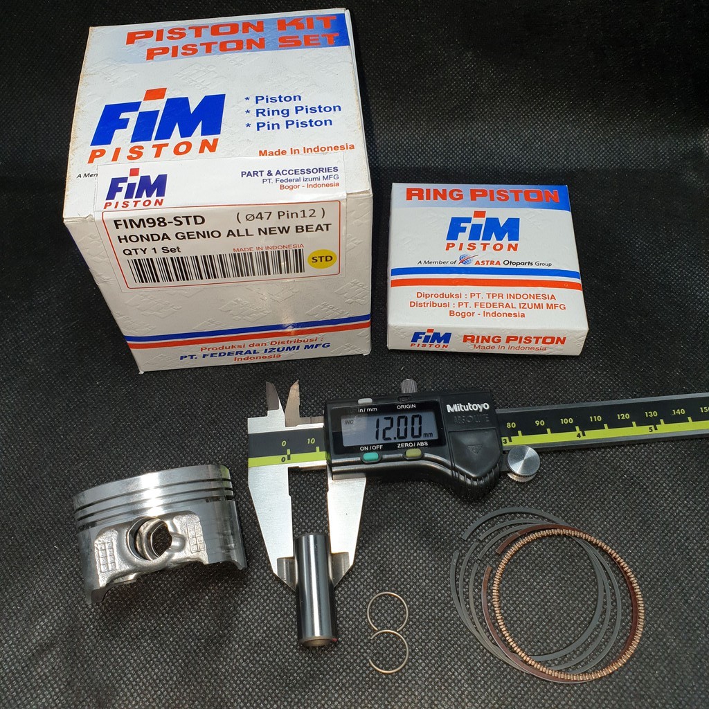 FIM98 PISTON KIT SEHER KIT HONDA GENIO & BEAT 2020 K1A OVERSIZE : STANDART , 50 , 100 ,150 ,200 & 25-4