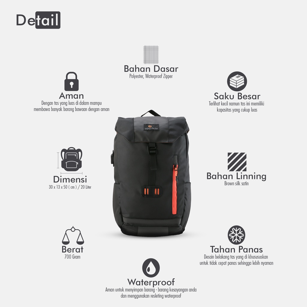 Tas ransel Backpack urban factor - Piccolo  | Tas laptop kasual