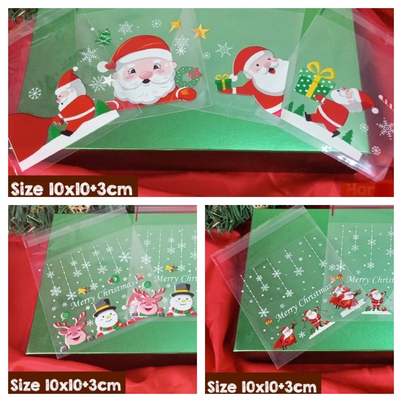 

10pcs PLASTIK COOKIES CHRISTMAS 10*10*3