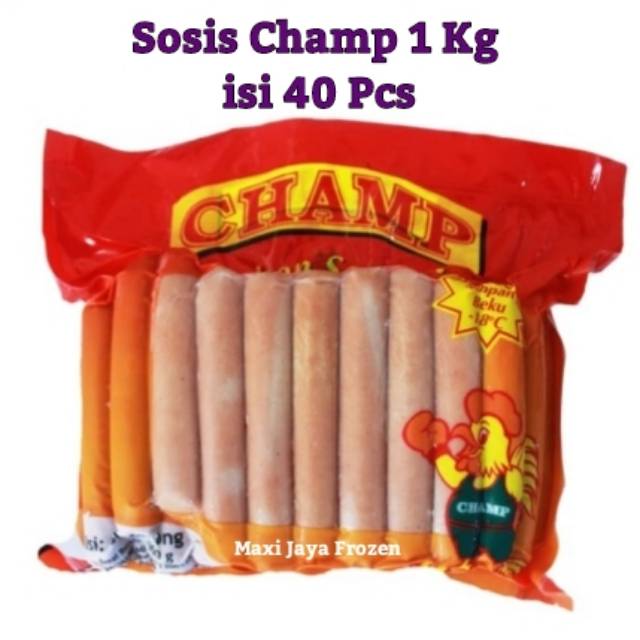 Sosis Ayam Champ 1 Kg 40 pcs Enak Murah Halal | Shopee Indonesia