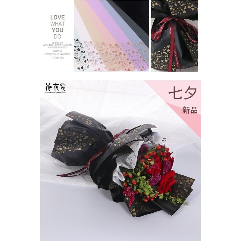 kertas buket bucket cellophane corner love korea wrapping papper  flower papper wraping waterproof