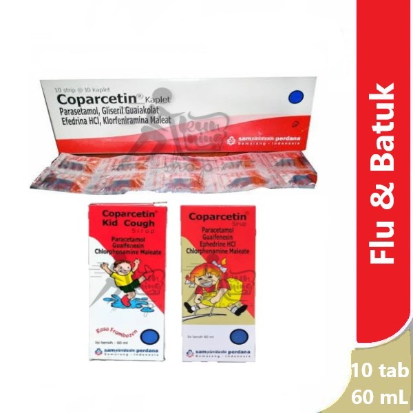 Coparcetin Sirup & Tablet (60 mL & 10 tab) - obat batuk flu anak dewasa