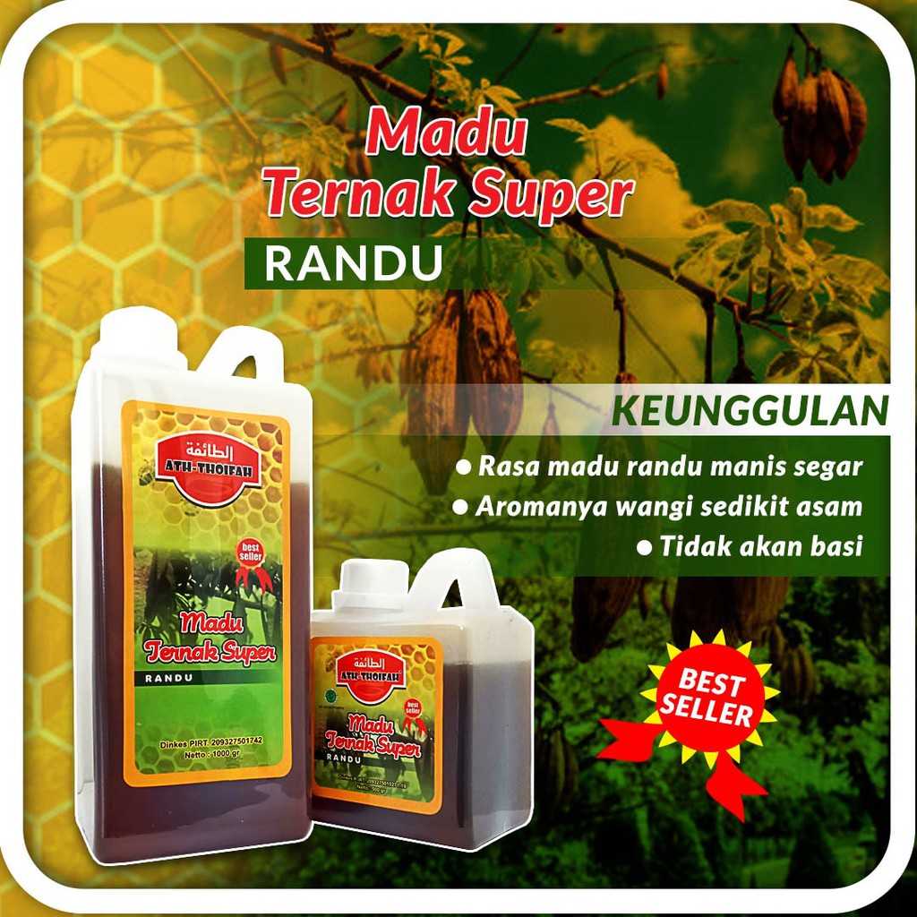 

Madu Ternak SUPER nektar Randu 500gr 100% Murni dan Original Ath-Thoifah