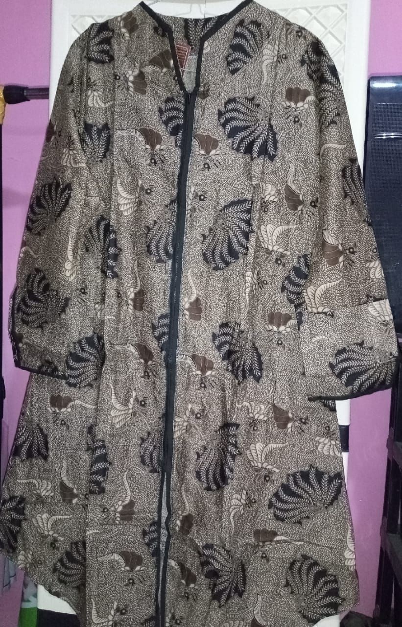 Men Sale Kemeja Batik Slimfit Modern Best Quality Atasan Couple Standar Butik Kerang Coklat