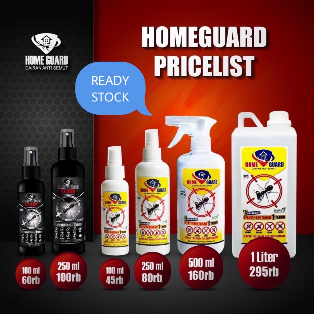 HOME GUARD 100 ml 250ml 500ml / Homeguard Cairan Anti Semut / Anti Kecoak / Anti Serangga