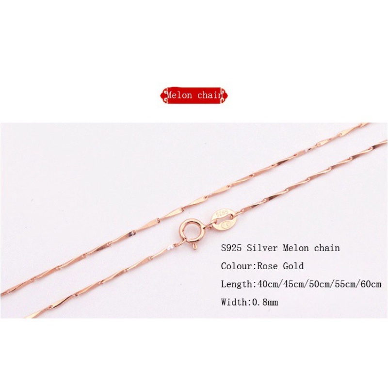 7 gaya Rose Gold Rantai 925 perak Kalung Desain Yang Berbeda/Panjang 18 K Rose gold disepuh tanpa liontin Perhiasan Wanita Hadiah