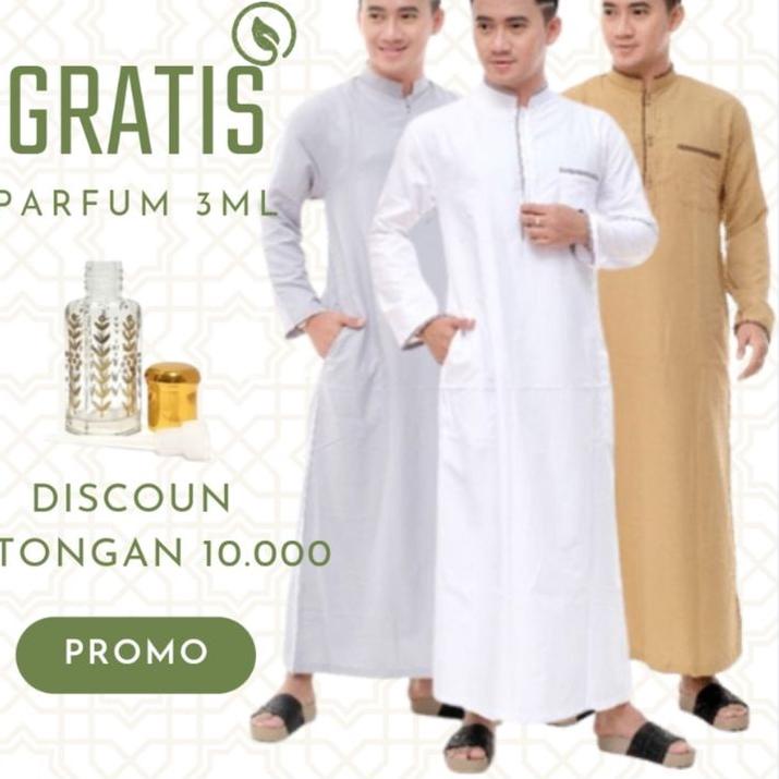 Ready  Jubah gamis pria dewasa Jubah pria dewasa lengan panjang Jubah pria putih polos Jubah model H