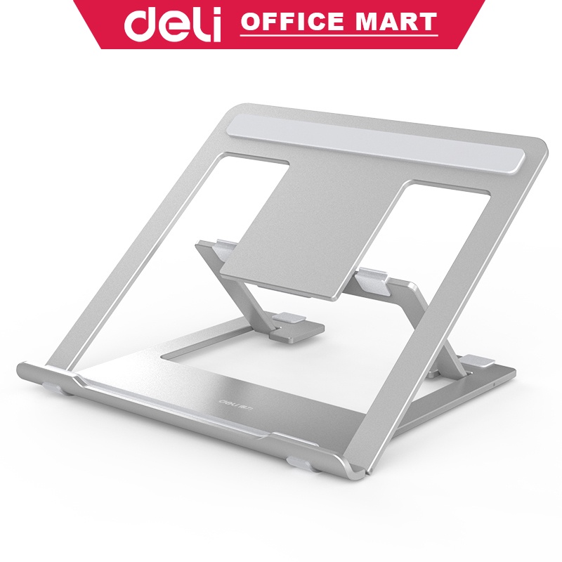 Deli Stand Laptop Aluminium Dudukan Laptop Holder Tatakan Rak Standing Laptop Meja Adjustable Laptop Stand