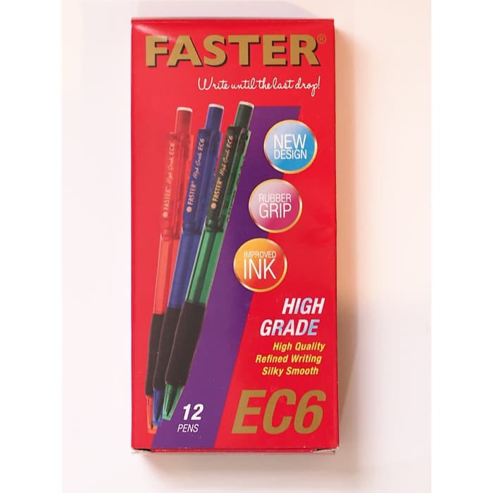 

Faster Ballpoint/ Pulpen EC6, 0.7mm isi 12 pcs- Black