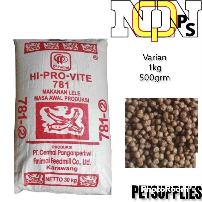 pelet ikan lele 781-2 hi-pro-vite pelet 2mm apung semua jenis ikan