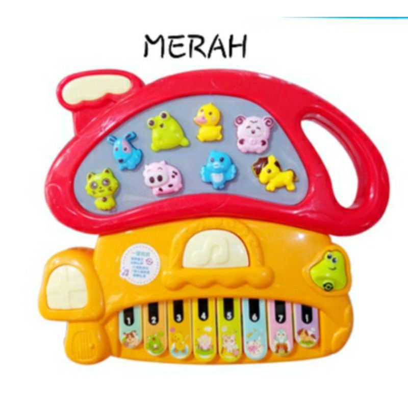 Tma / Mainan Anak Mushroom animal farm piano atau piano Hewan bentuk jamur